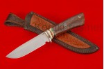 Нож Стрим (сталь М 398 Bohler, мамонт, нейзильбер, стабилизированная карельская береза, мозаичный пин)